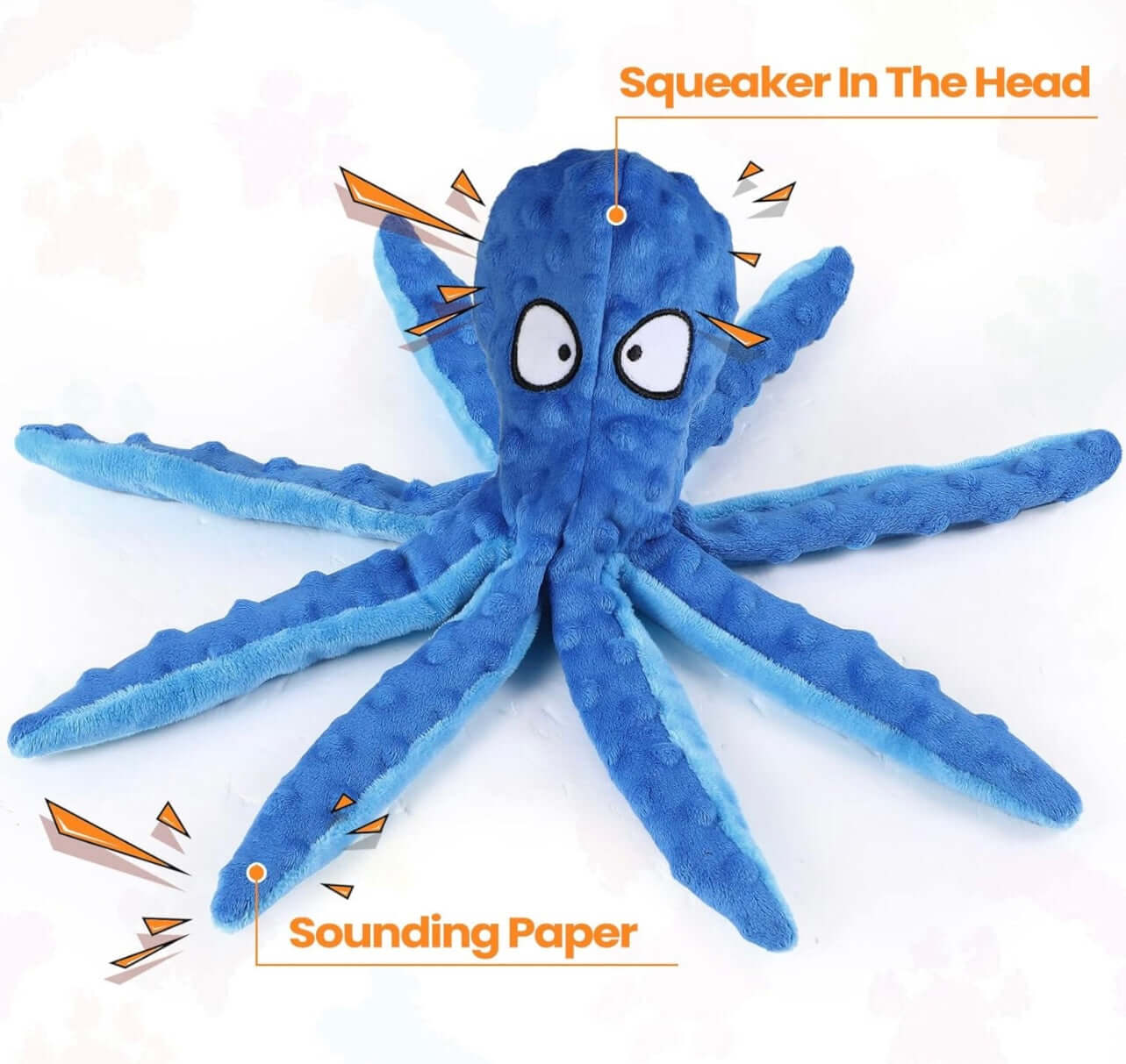 Crinkly & Squeaky Octopus Dog Toy